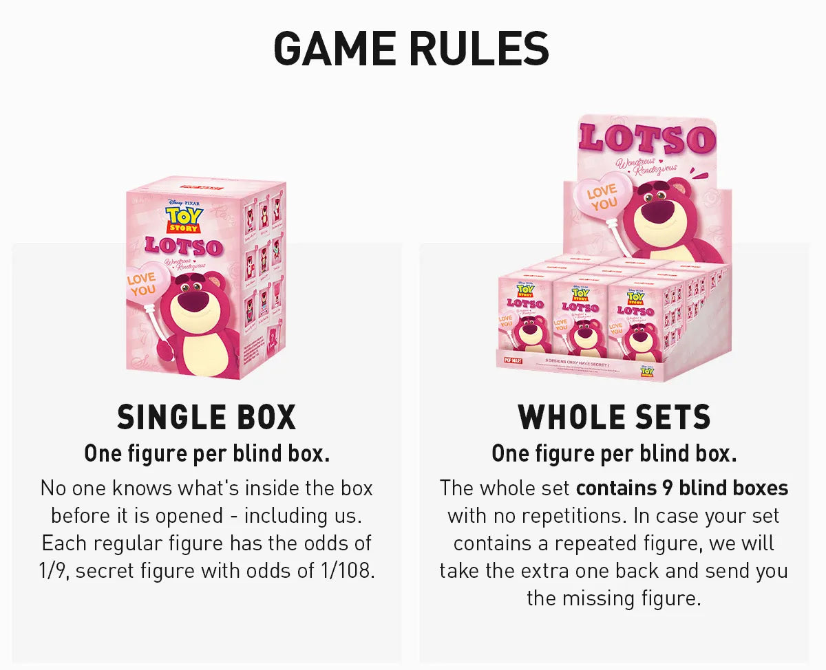 POP MART Disney/Pixar Lotso Wondrous Rendezvous Series Figures Blind Box