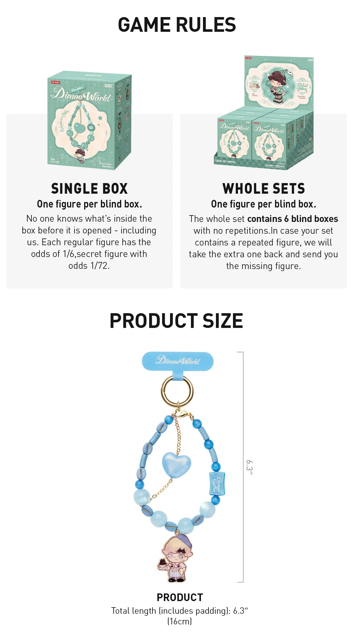 POP MART DIMOO Crush on Coffee Series-Phone Charm Blind Box