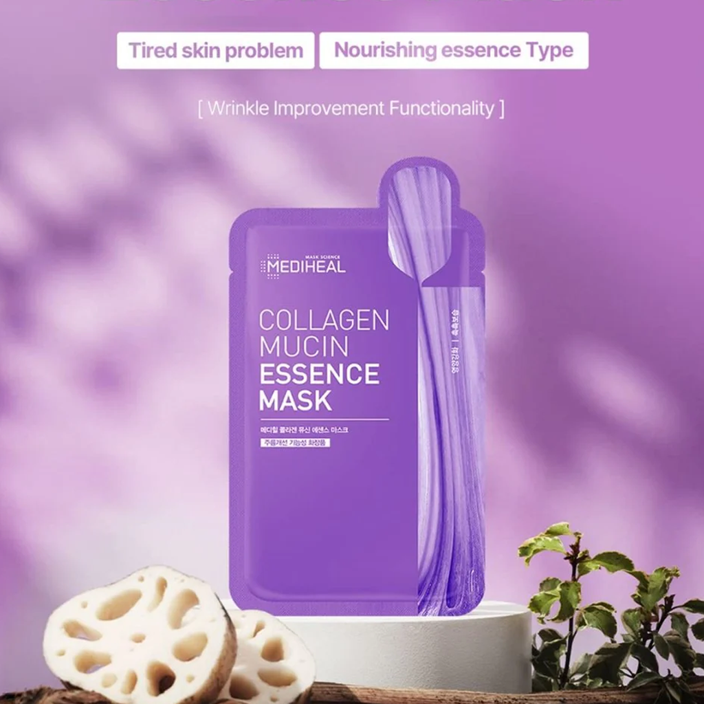 MEDIHEAL Collagen Mucin Essence Mask 5 pcs