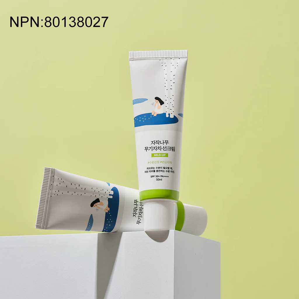 Round Lab gentle, physical sunscreen provides broad-spectrum UV protection while soothing and hydrating sensitive skin