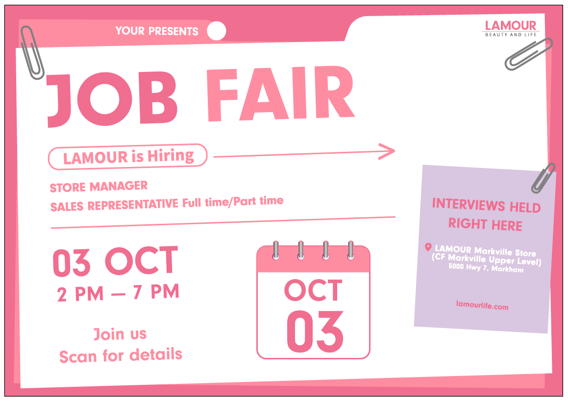 LAMOUR Job Fair at CF Markville | Join Our Asian Beauty Retail Team