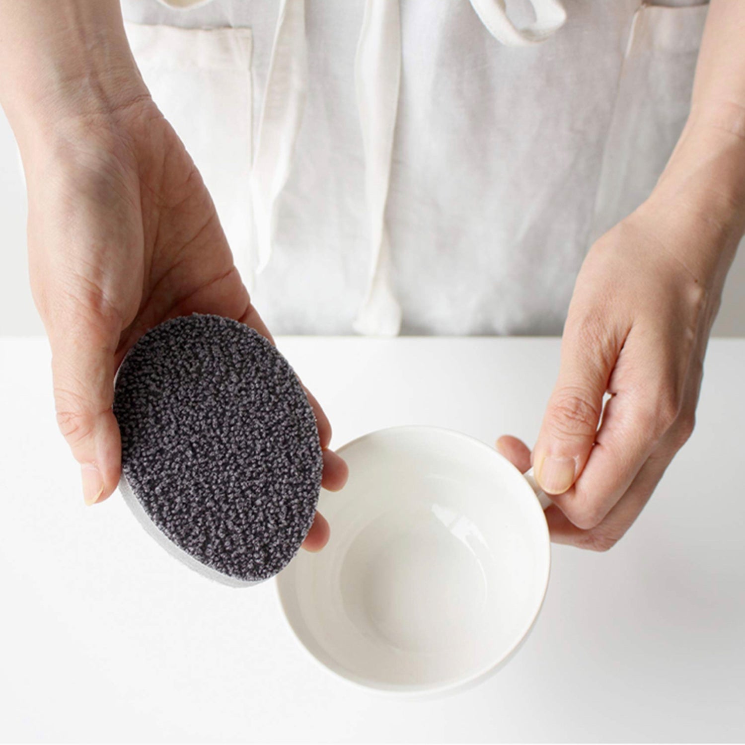 MARNA Double-Sided Sponge Wipe Remove Tea Dirt Grey 2pcs