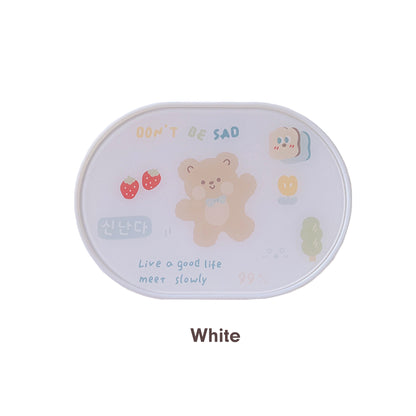 Cartoon Bear Elliptical Contact Lens Case