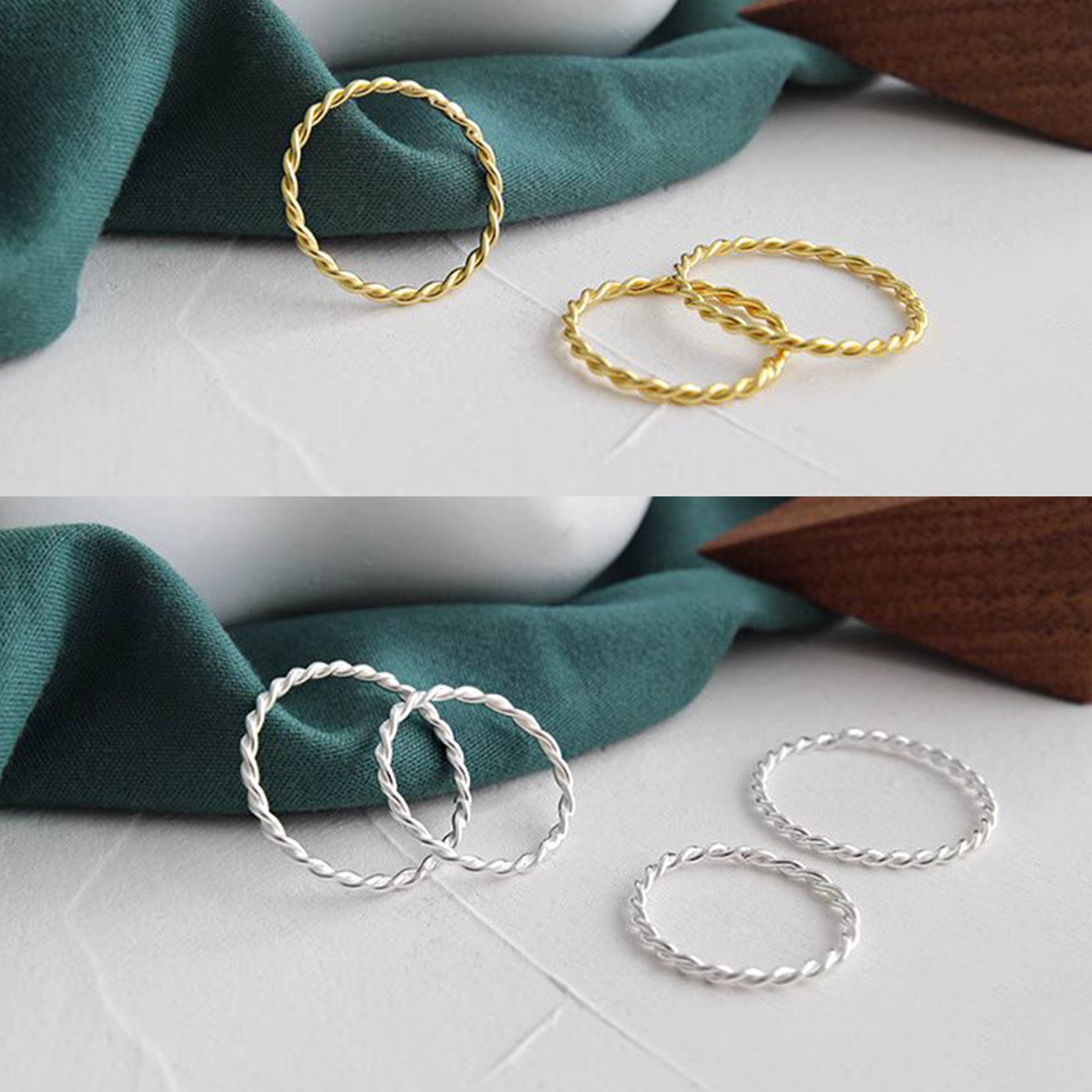 Two-Strand Twisted Rope Texture Ring