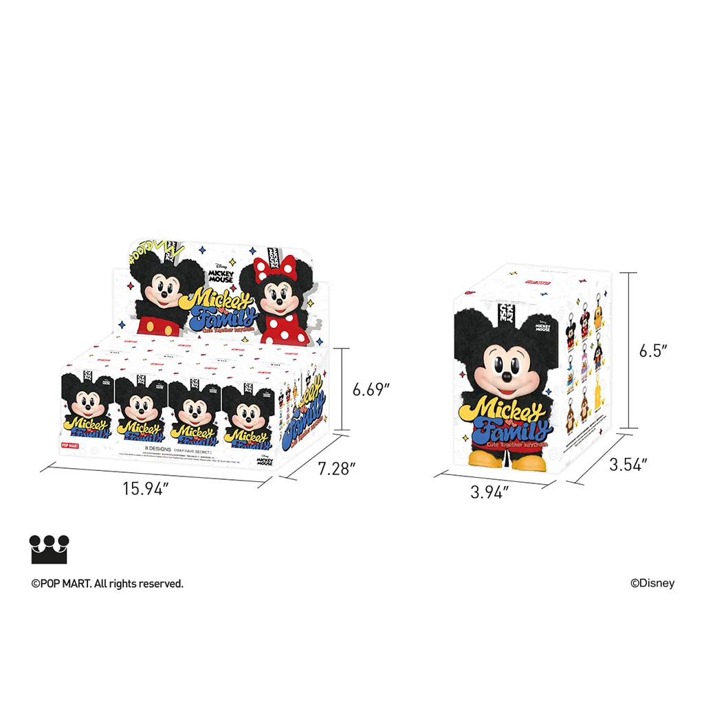 POPMART Mickey Family Cute Together Keychain Series Figures