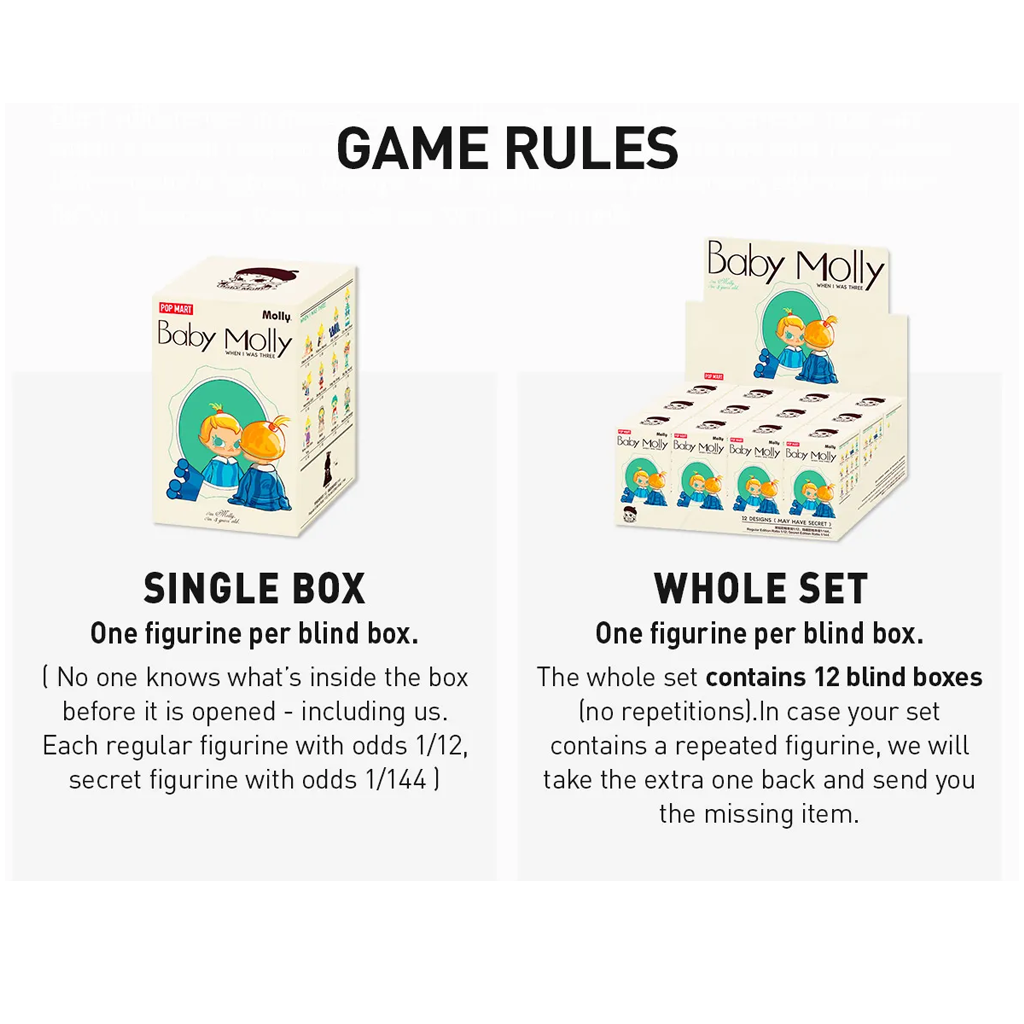 POP MART Baby Molly When I was Three！Series Figures Blind Box