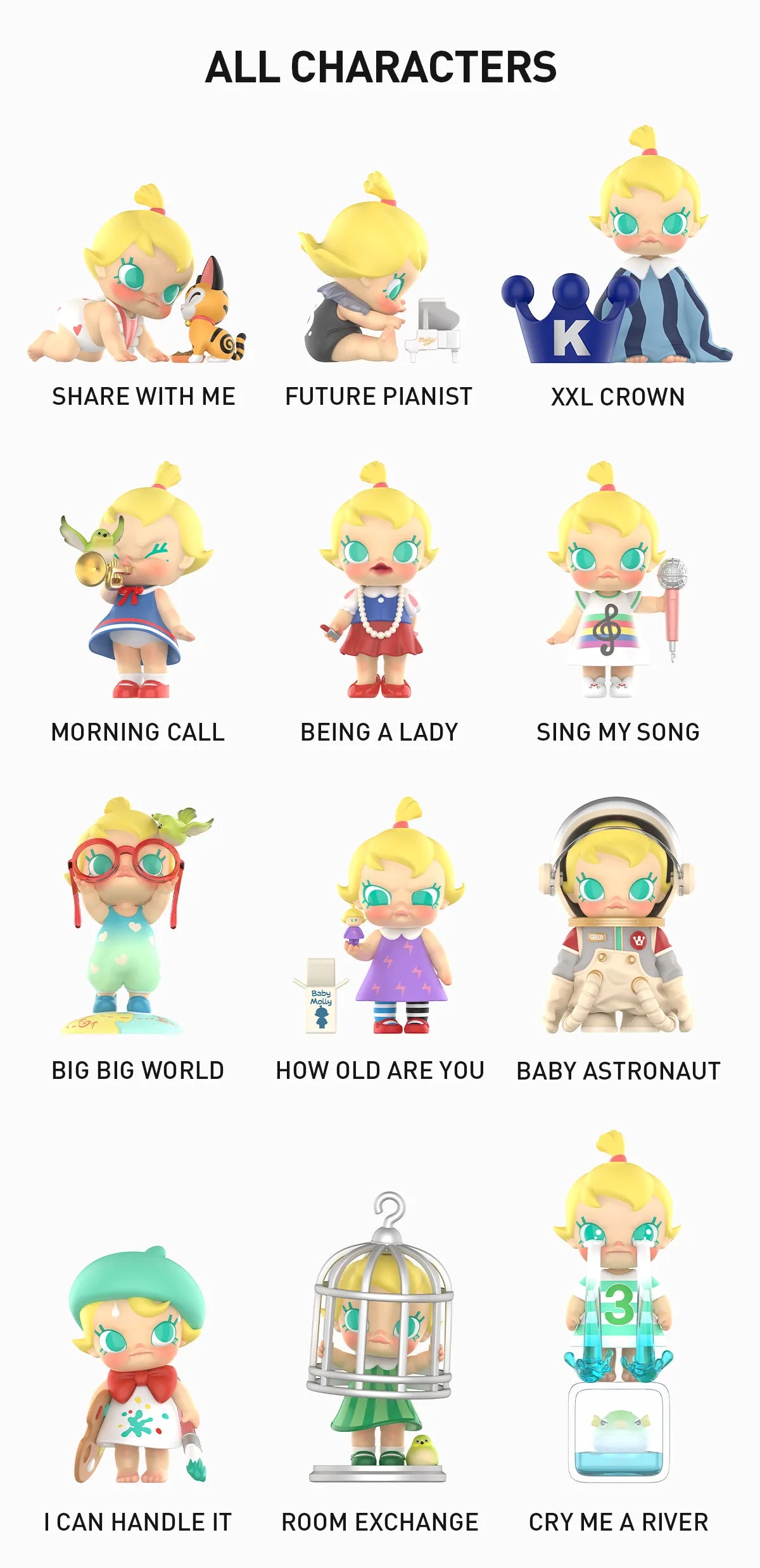 POP MART Baby Molly When I was Three！Series Figures Blind Box