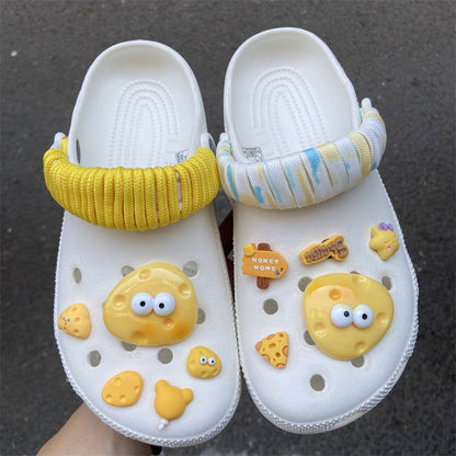 Cute Cartoon Yellow Cheese Crocs Shoes Charms Decoration 1pack