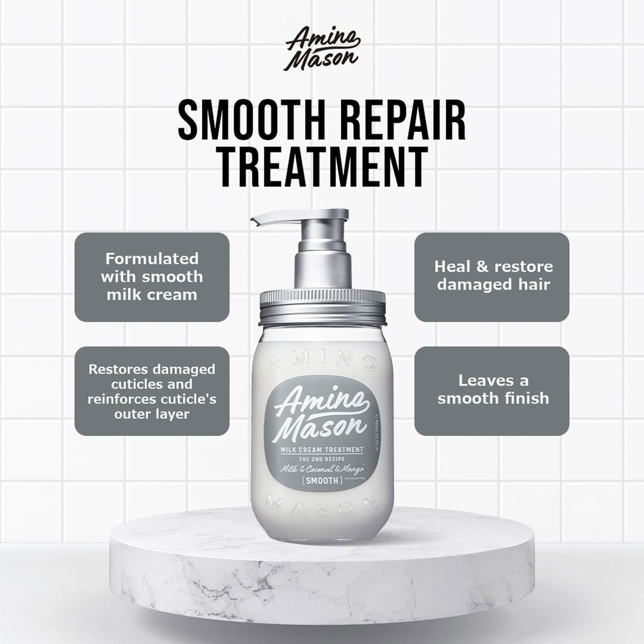 Amino Mason Moist Milk Cream Treatment for Unisex 450ml