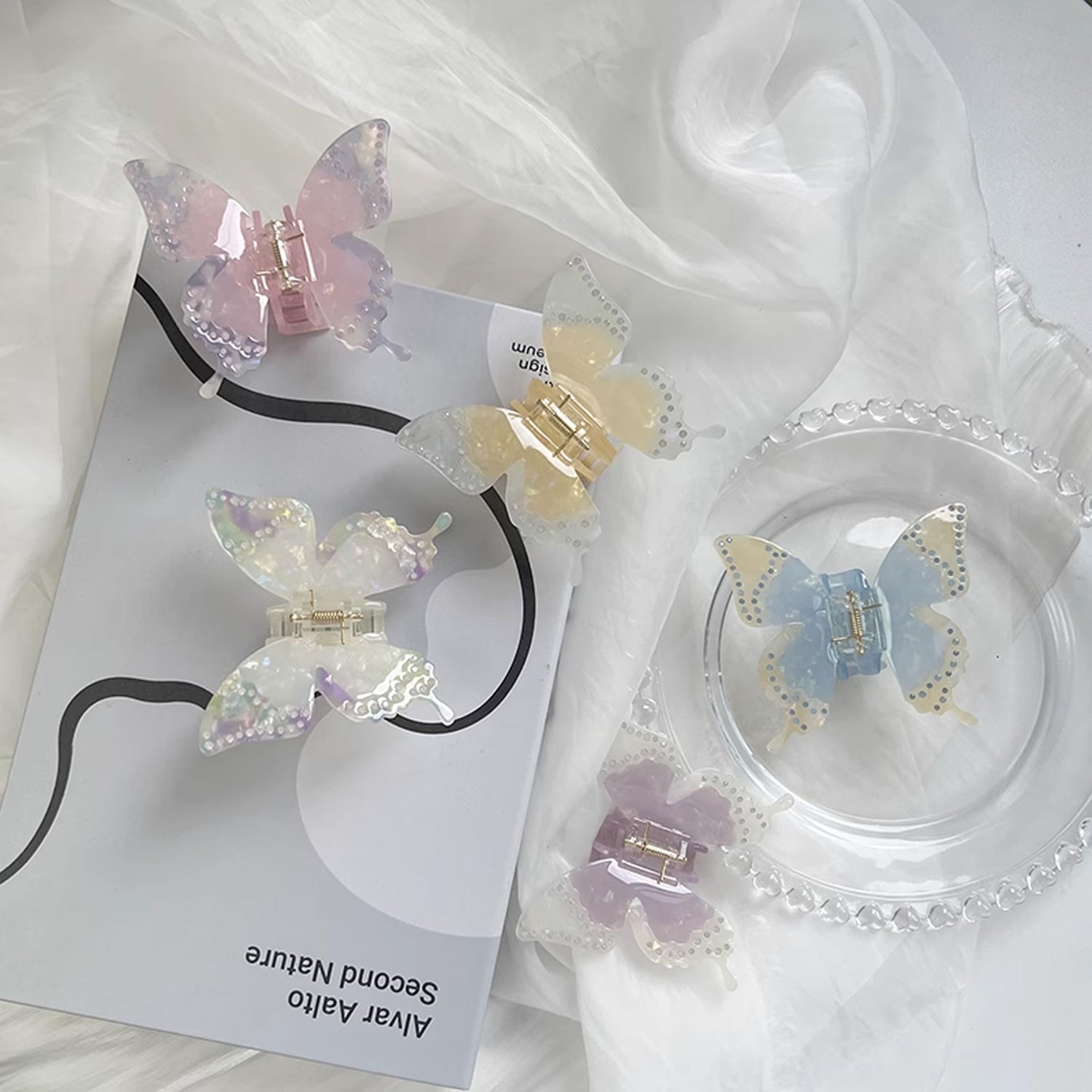 Butterfly Drill Hair Claw Clips