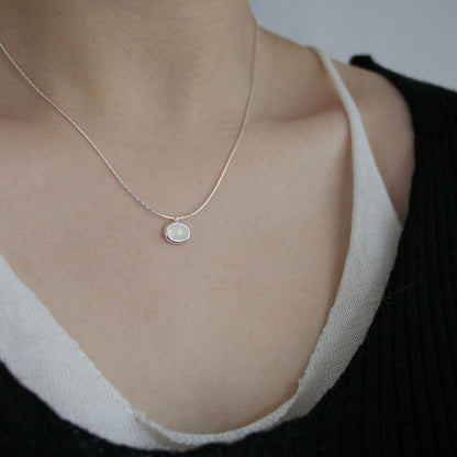 Simulated White Jade Collarbone Necklace