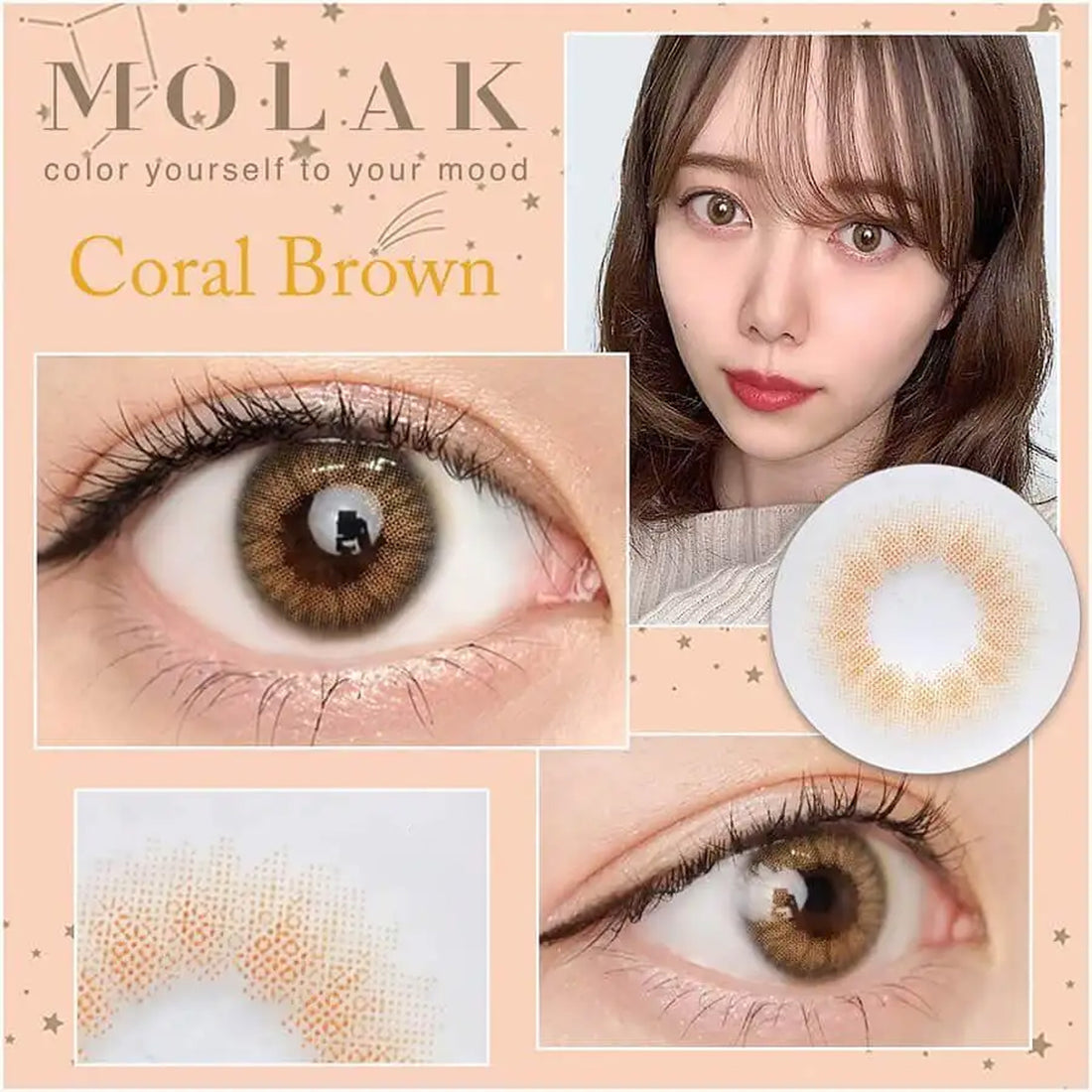 MOLAK Daily Contact Lenses-Coral Brown 10lenses