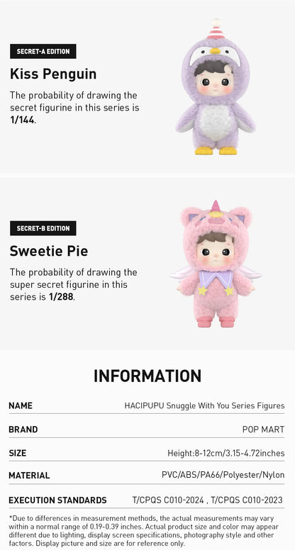 POP MART HACIPUPU Snuggle With You Series Figures Blind box