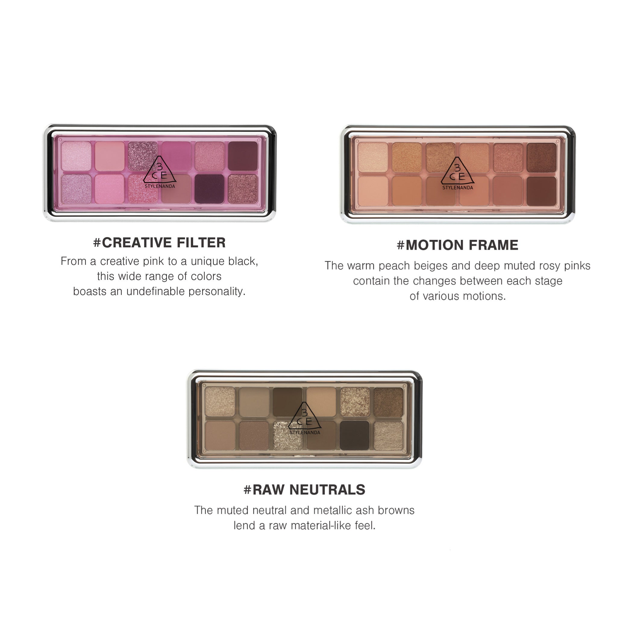 3CE New Take Eyeshadow Palette 3 Types