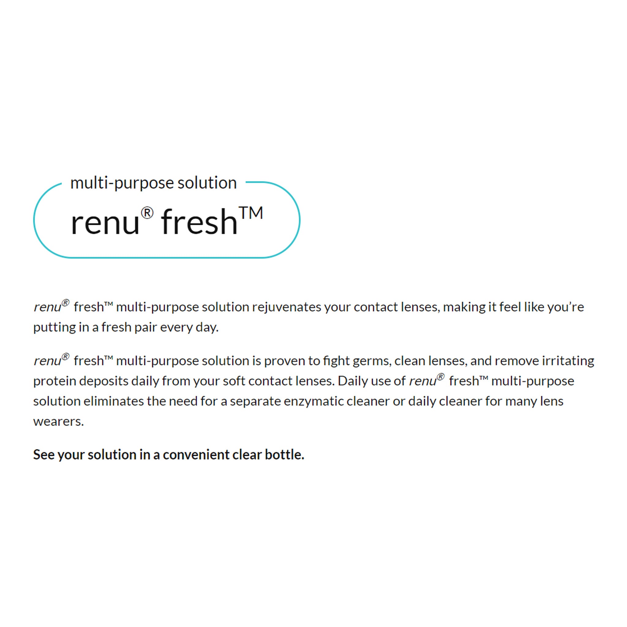 Bausch&amp;Lomb ReNu Fresh Multi Purpose Solution 60ml