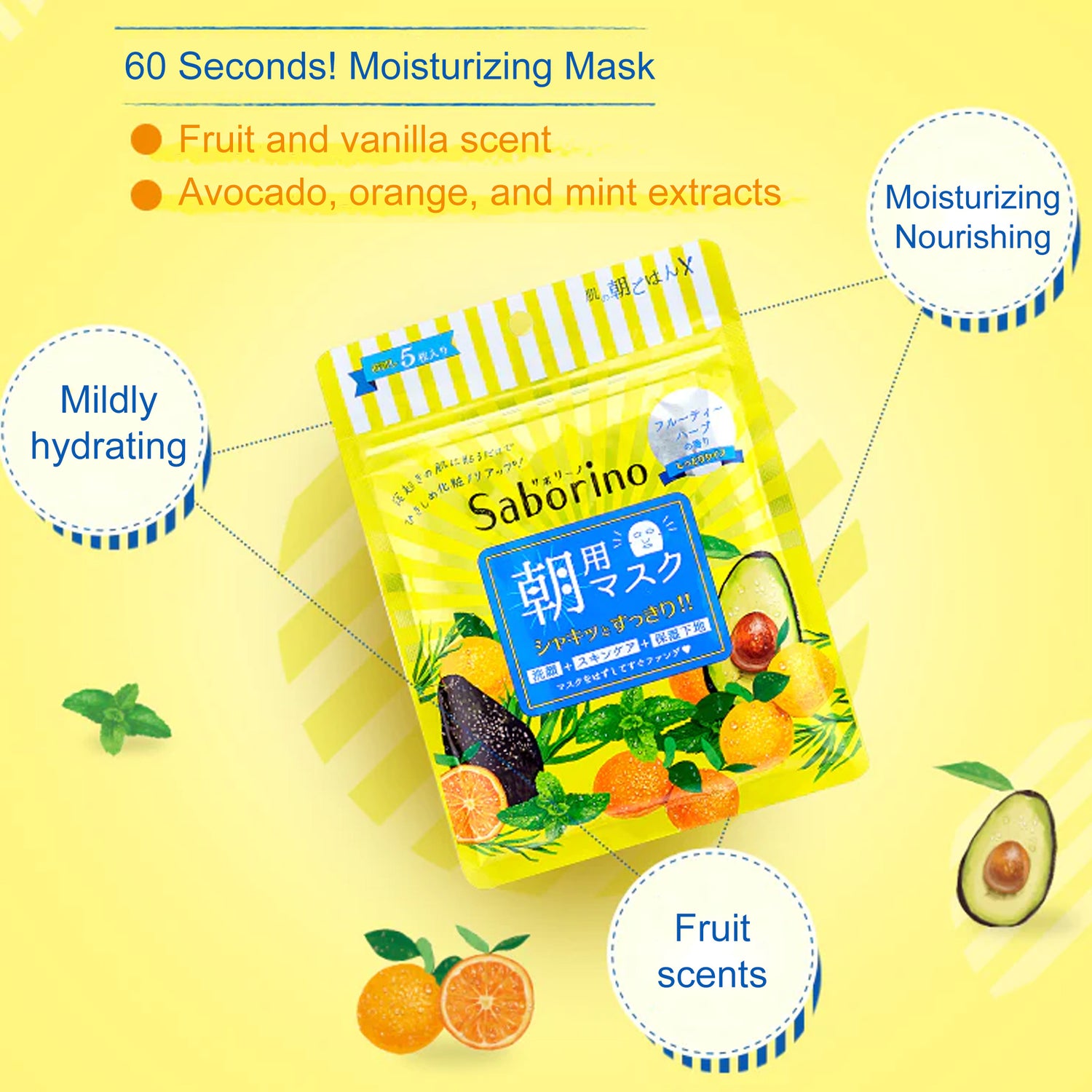 BCL Saborino Morning Beauty Face Mask Avocado