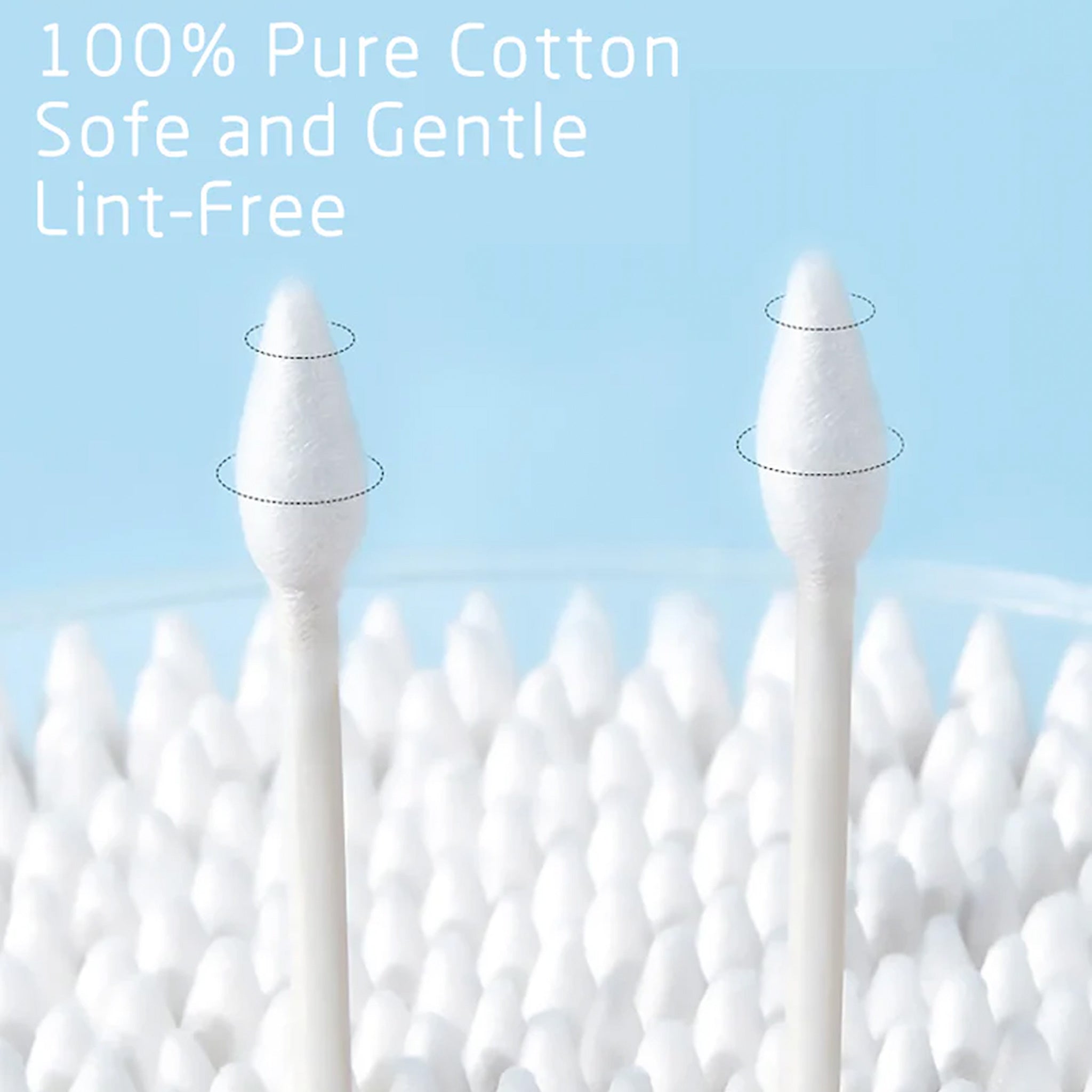 SHINO-Dual 100% Organic Cotton Swabs (Cosmetic use)-100pcs