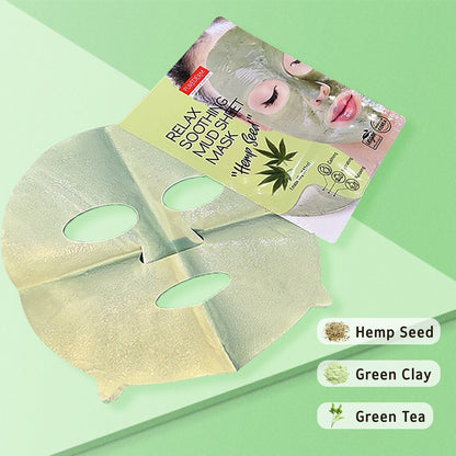 PUREDERM Relax Soothing Mud Sheet Mask Hemp Seed 1pc