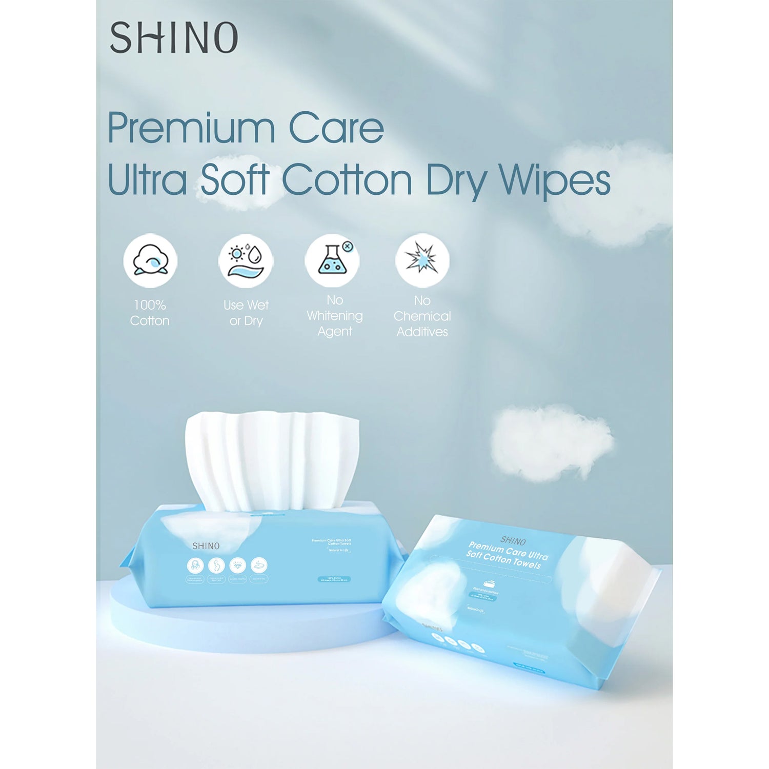 SHINO Premium Care Ultra Soft Cotton Towels 80pcs