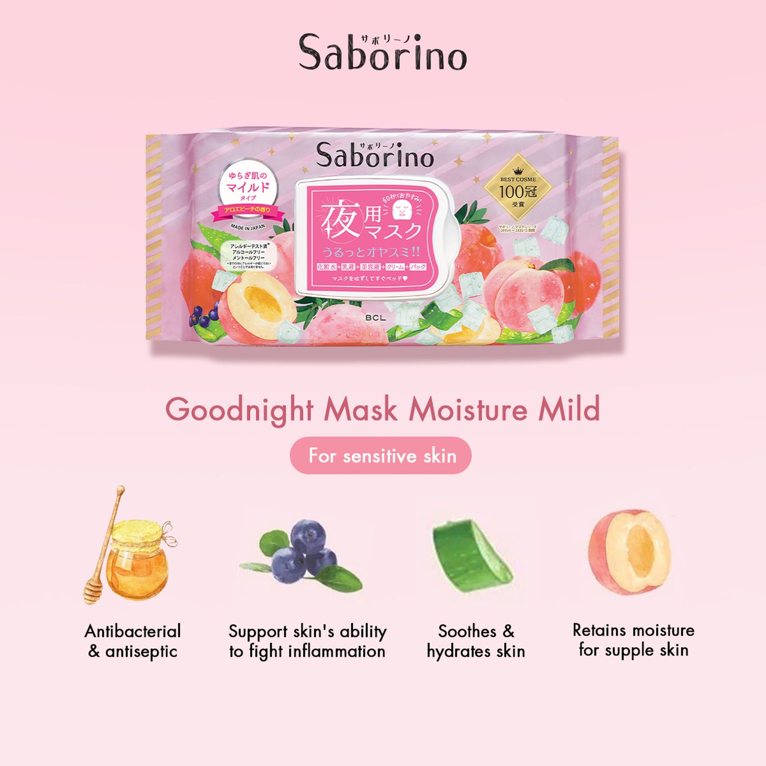 BCL Saborino Night Mask Peach Tea Limited Edition 28pcs