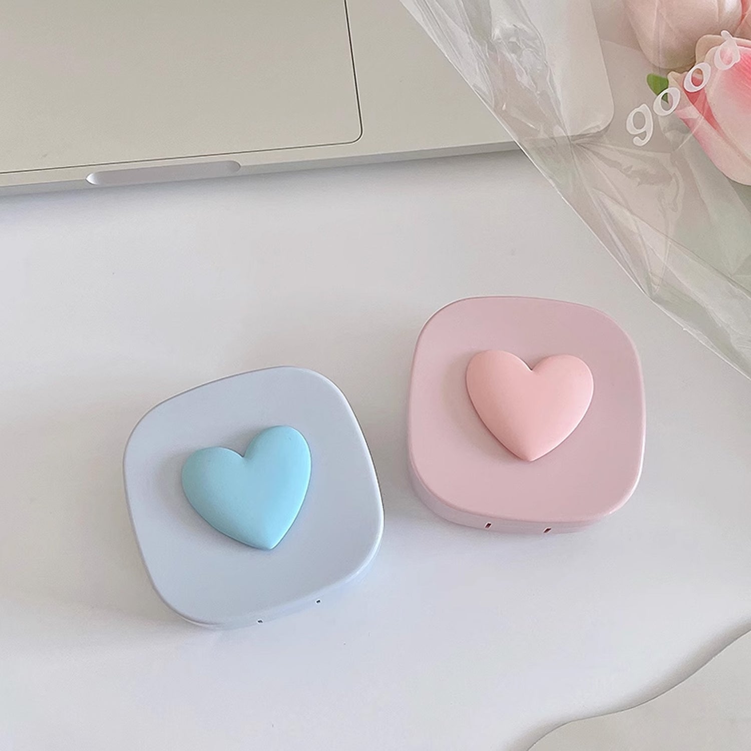 Sweetheart Macaron Color Square Cute And Portable Contact Lens Case