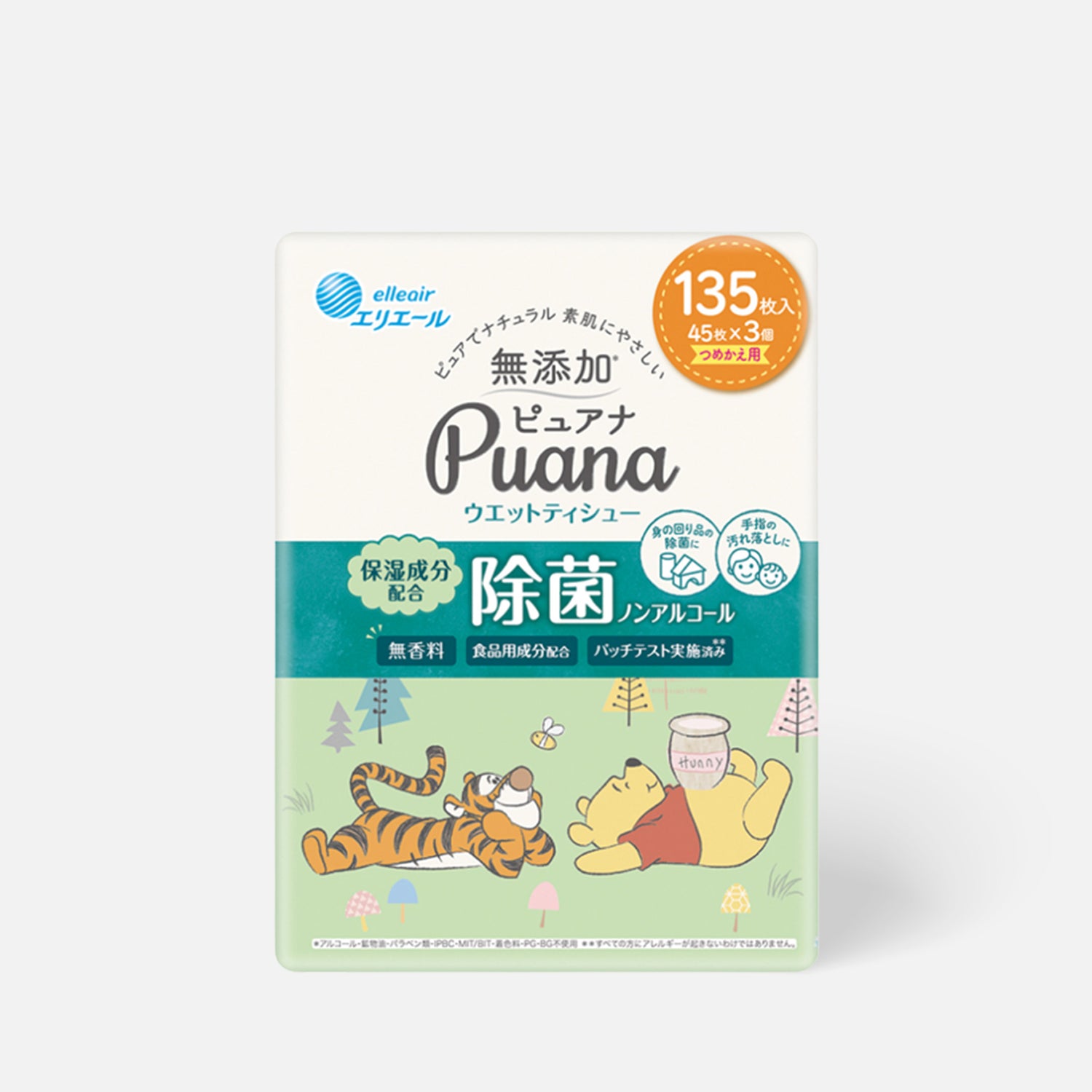 Elleair Puana-Wet Tissue-Antibacterial Non-Alcohol Type-135 sheets