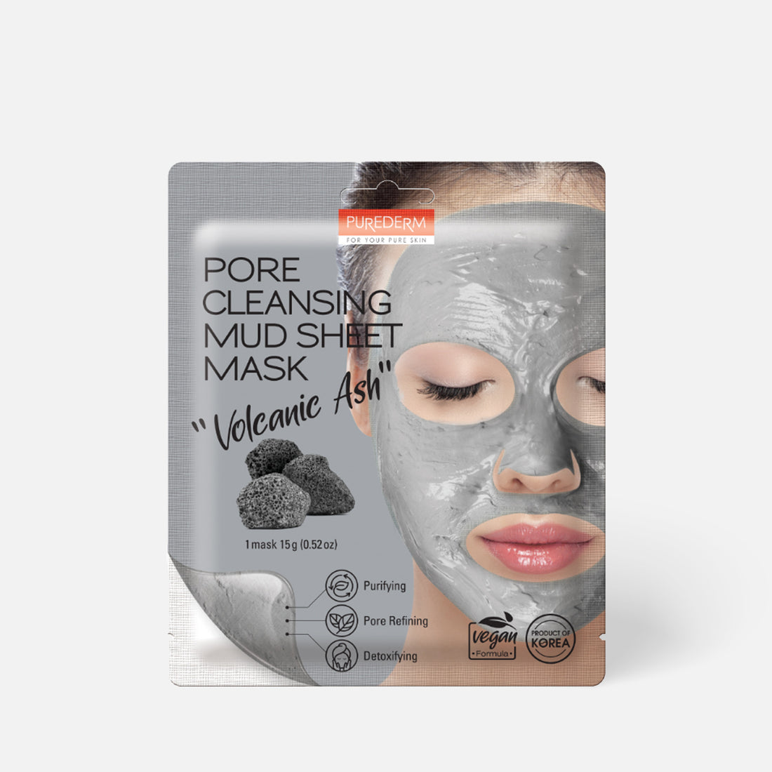 PUREDERM Pore Cleansing Mud Sheet Mask Volcanic Ash 15g