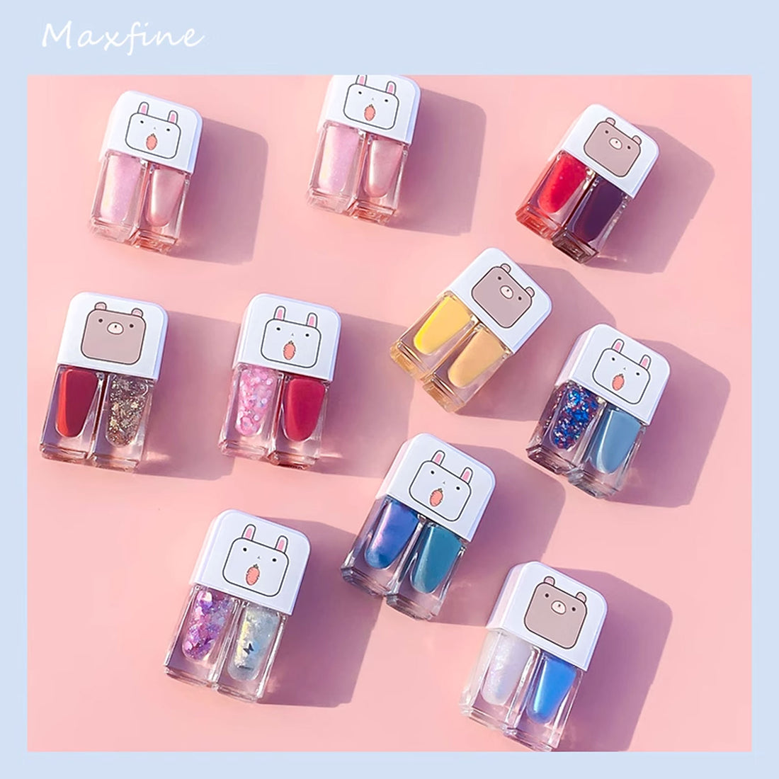 Maxfine Twin Star Duo Color Pack Peel Off Nail Polish