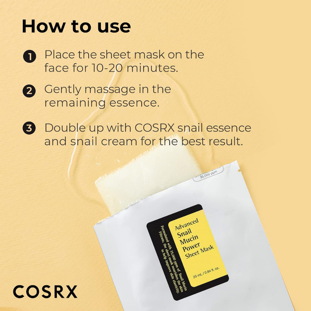 COSRX Advanced Snail Mucin Power Sheet Mask 10pcs