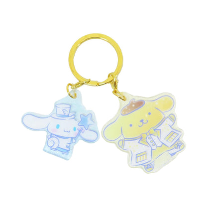 Sanrio Acrylic Charm &amp; Gold Keychain