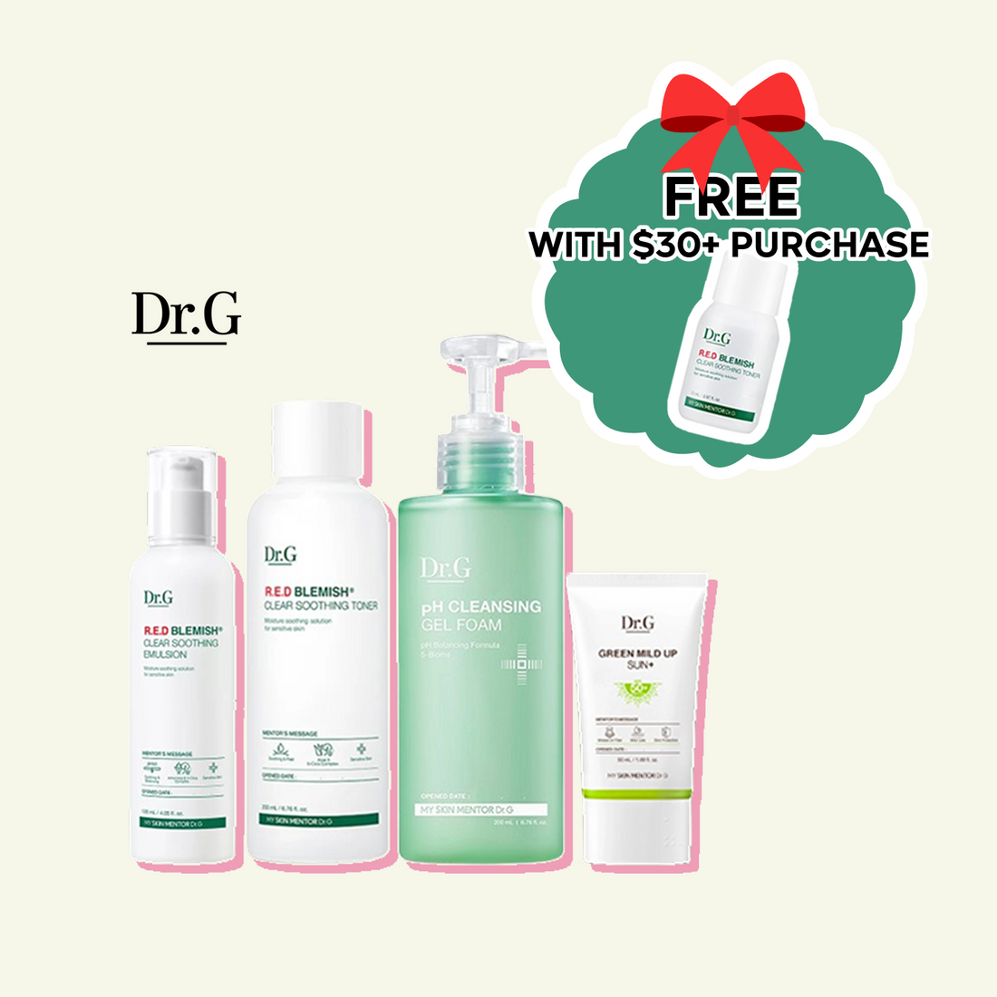 Free gift with $30 purchase on Dr.G