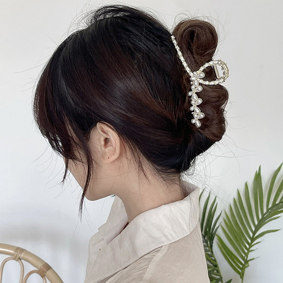 Elegant Rhinestone Pearl Hair Clip