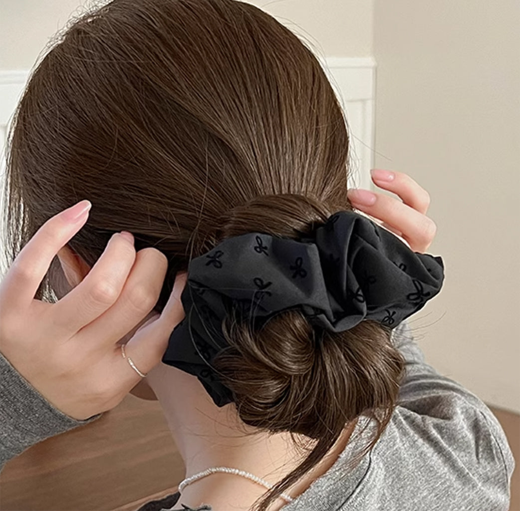 Embroidery Bowknot Hair Tie