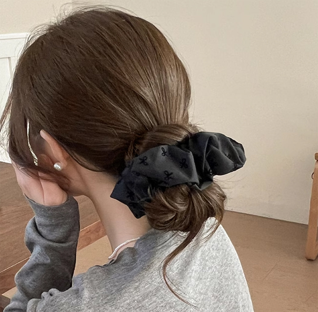 Embroidery Bowknot Hair Tie