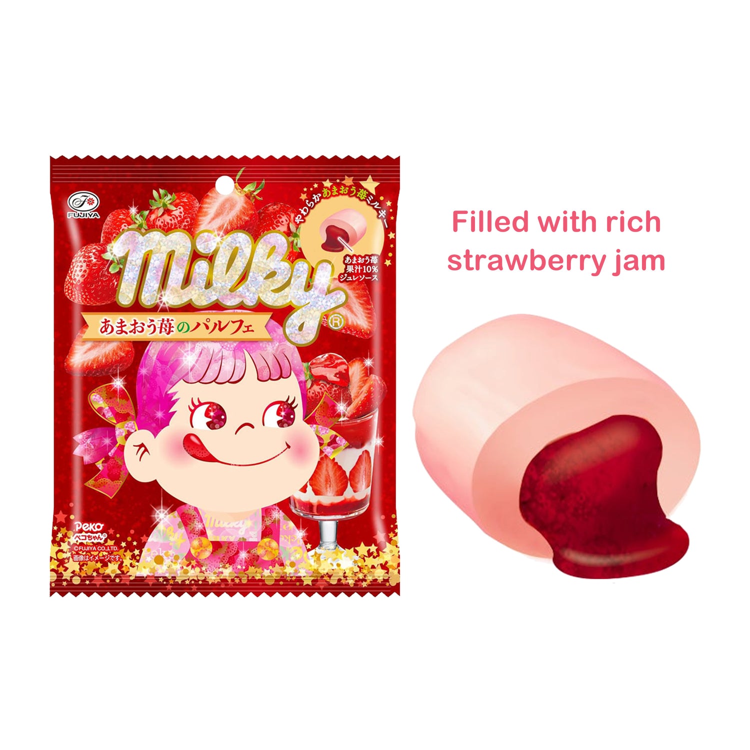 FUJIYA Milky Amaou Strawberry Parfait