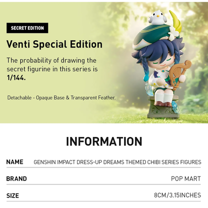 POP MART Genshin Impact Dress-Up Dreams Themed Chibi Series Figures Blind Box