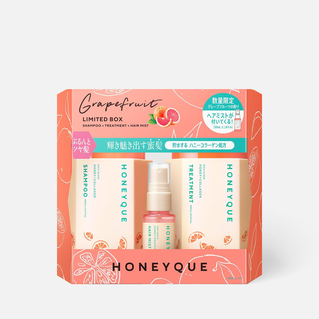 HONEYQUE 西柚护发限量盒粉色450ml+450ml+30ml