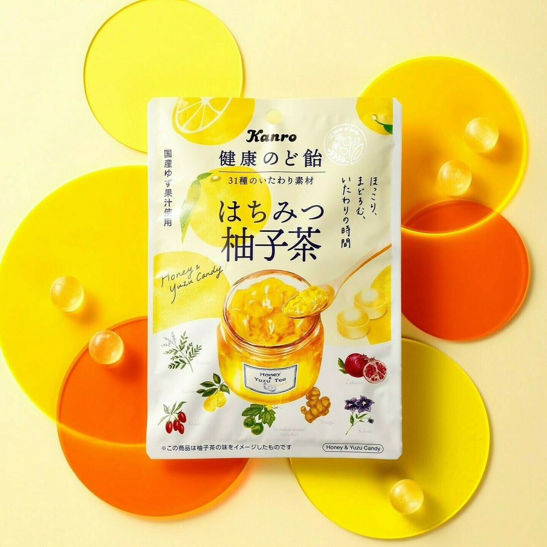 KANRO Healthy Throat Honey &amp; Yuzu Candy 80g
