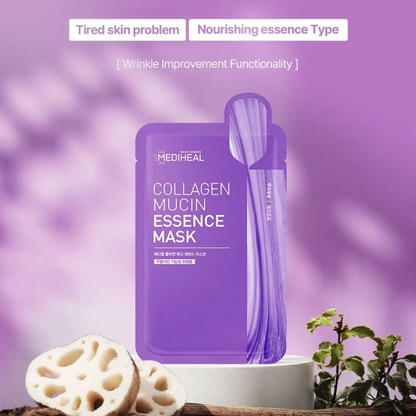 MEDIHEAL Collagen Mucin Essence Mask 5 pcs