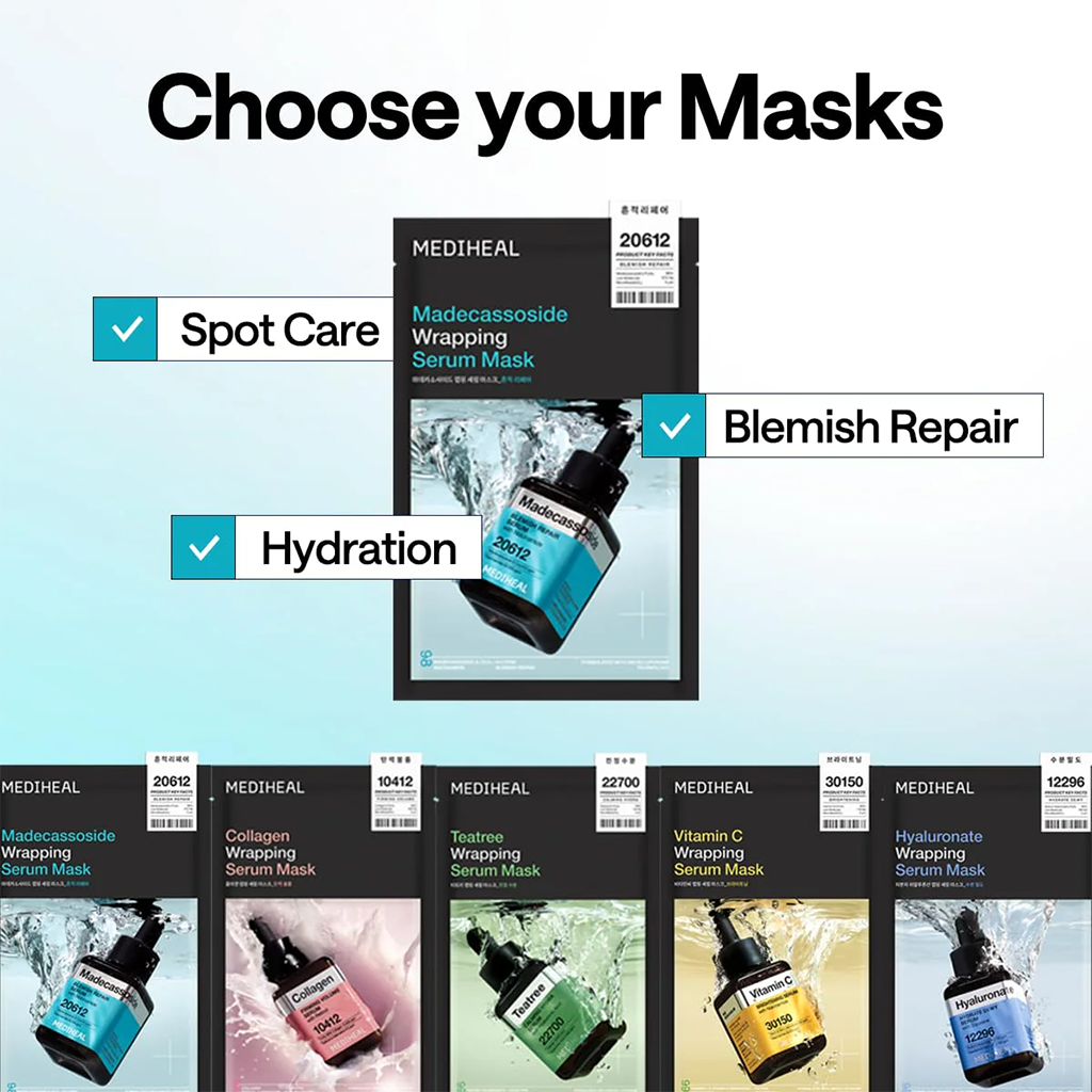 MEDIHEAL Madecassoside Wrapping Serum Mask 10pcs