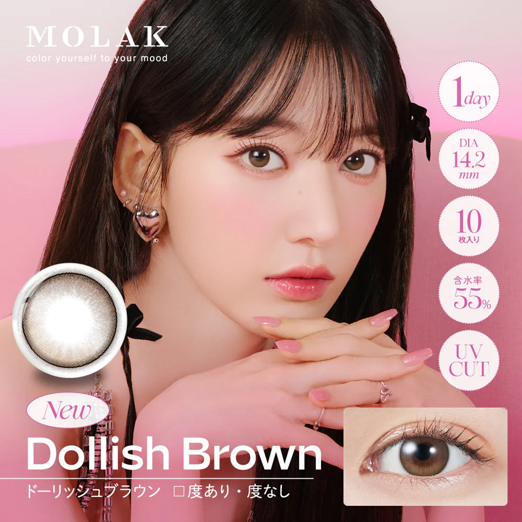 MOLAK 1Day Contact Lenses-Dollish Brown 10pcs