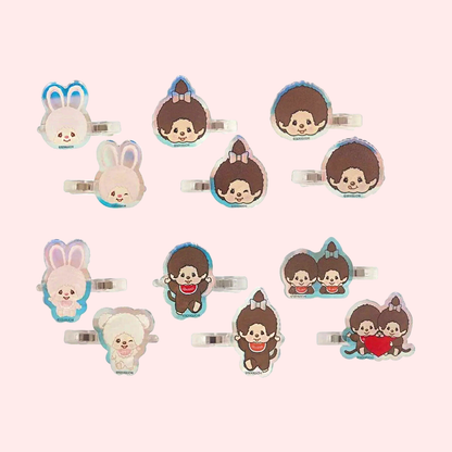 Monchhichi Acrylic Hair Clip Set 2 pcs