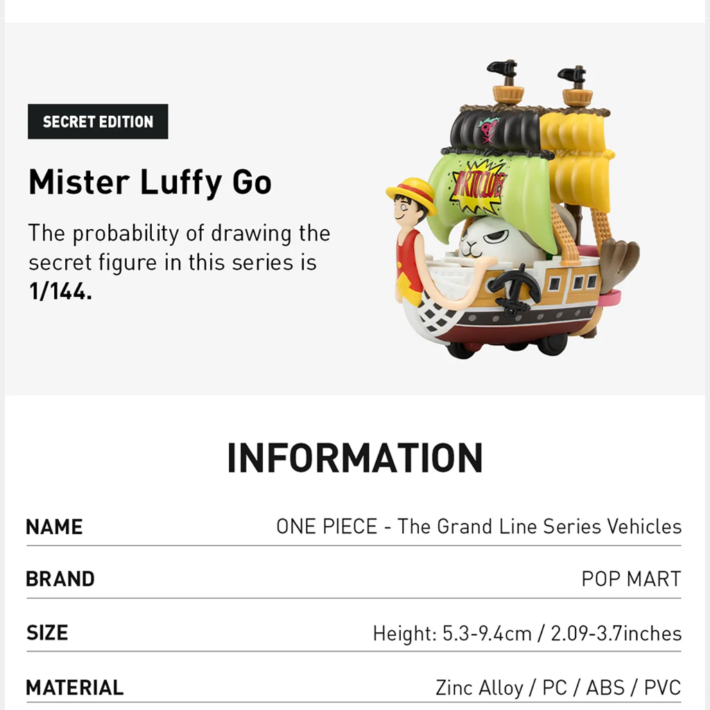POP MART One Piece - The Grand Line Series Vehicles Blind Box