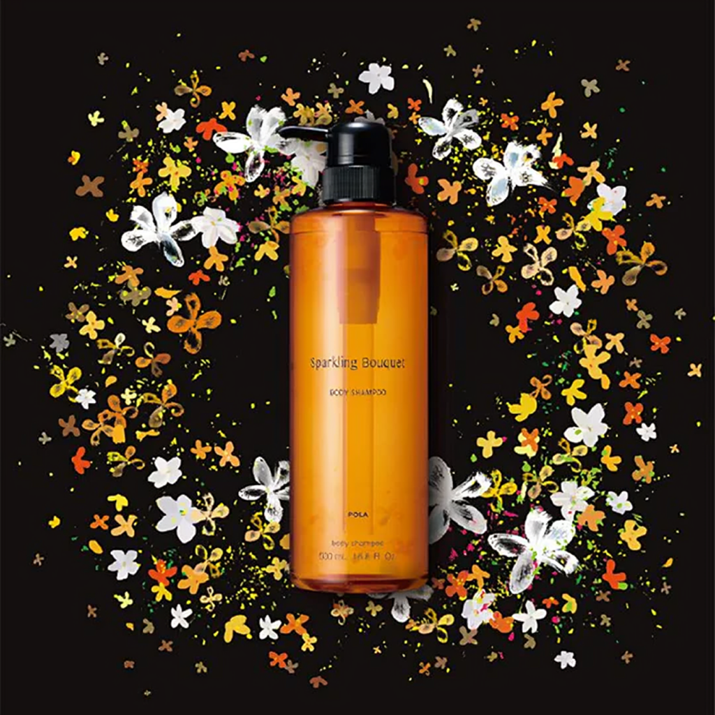 Luxuriously scented body shampoo combining golden osmanthus and jasmine.