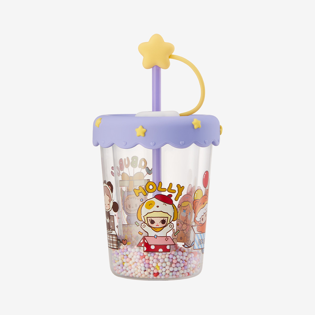 POP BEAN Pajama Party double layered shaking straw cup