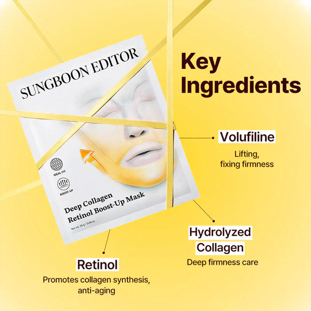 SUNGBOON EDITOR Deep Collagen Retinol Boost Up Mask 4pcs
