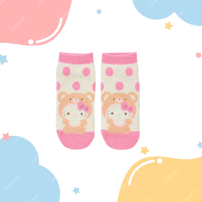 These delightful socks feature your favorite Sanrio characters, adding a whimsical touch to your loungewear. 