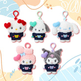 It is a stylish and functional accessory designed to hold and display your favorite Sanrio plush mascots or keychains. 