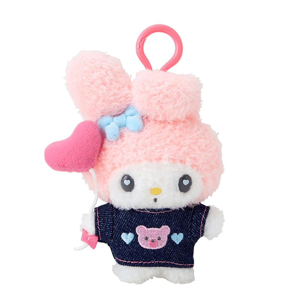 It is a stylish and functional accessory designed to hold and display your favorite Sanrio plush mascots or keychains. 