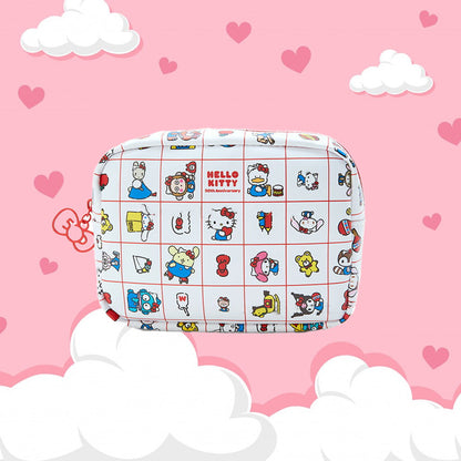  The pouch showcases a vibrant design with a zip holder adorned with Hello Kitty&